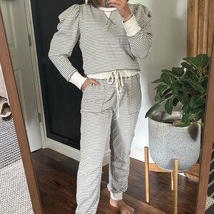 BY THE RIVER Loungewear Striped Set. Size M